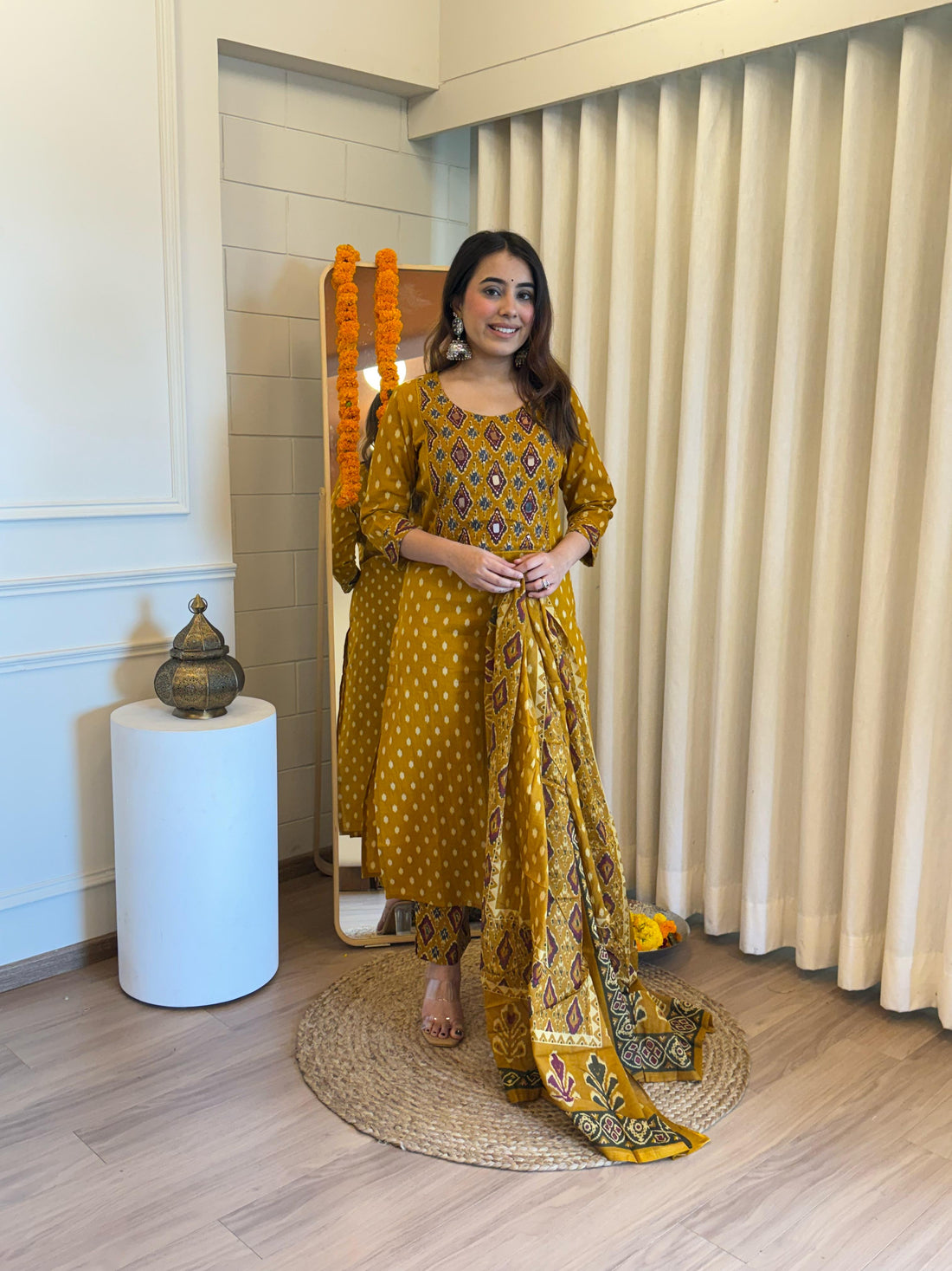 Traditional Yet Trendy Yellow Dupatta Set for Women – Ideal for Day Functions