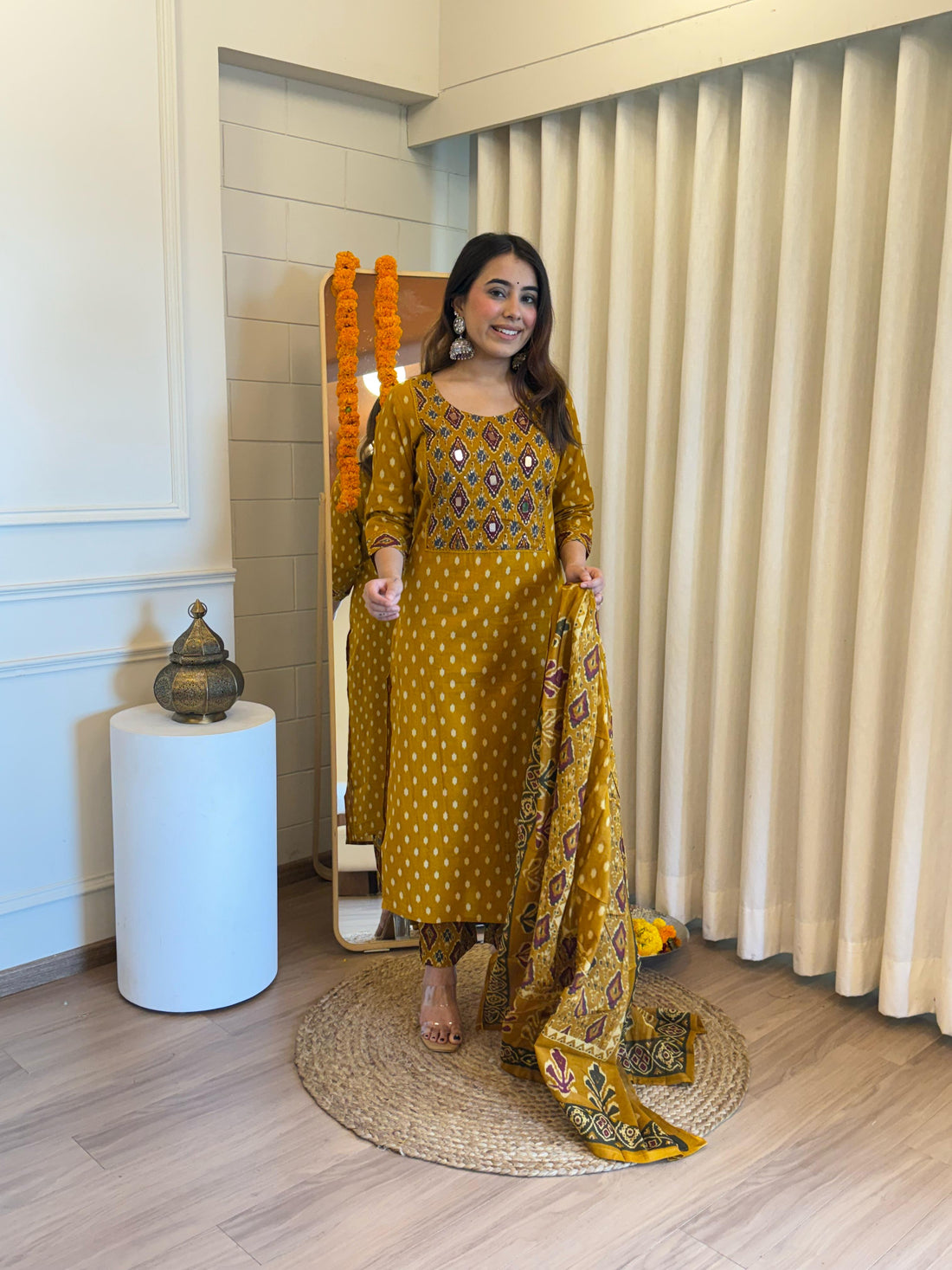 Traditional Yet Trendy Yellow Dupatta Set for Women – Ideal for Day Functions