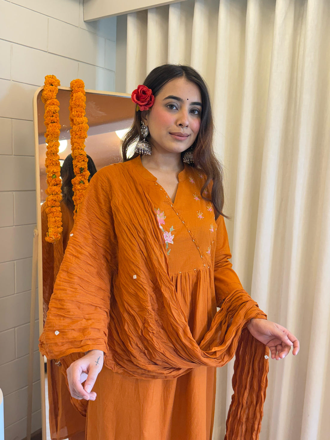 Classic Orange Tone Dupatta Set for Women – A Must-Have for Your Ethnic Closet