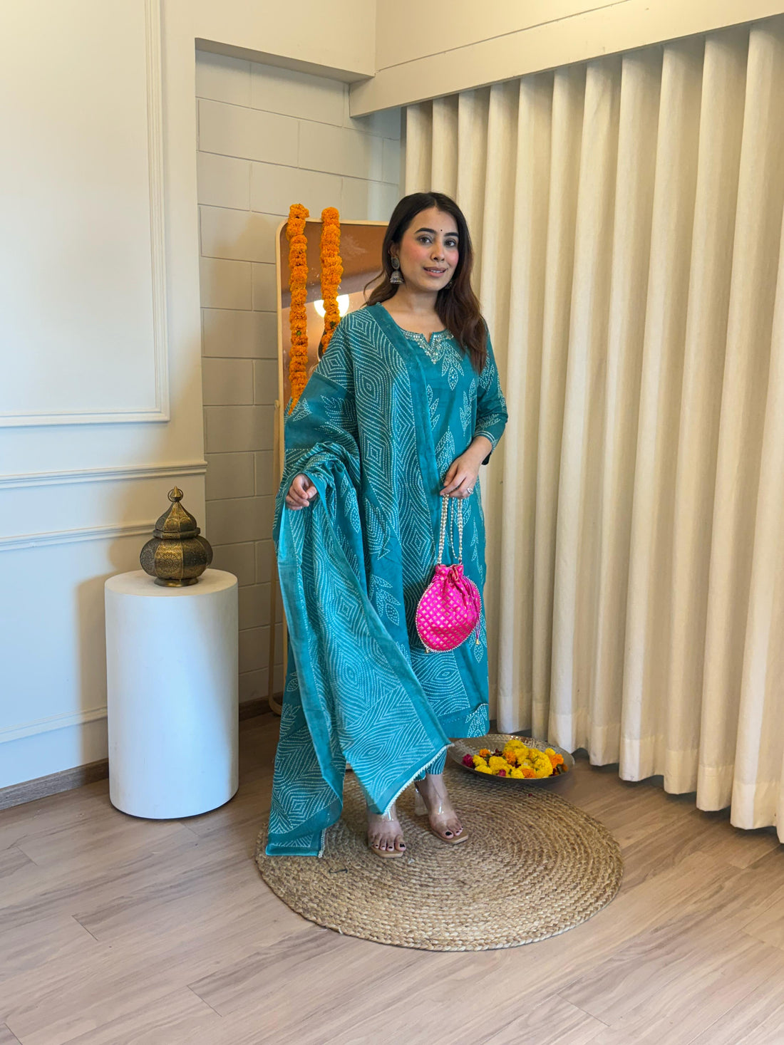 Classic Blue Tone Dupatta Set for Women – Simple, Elegant, and Stylish