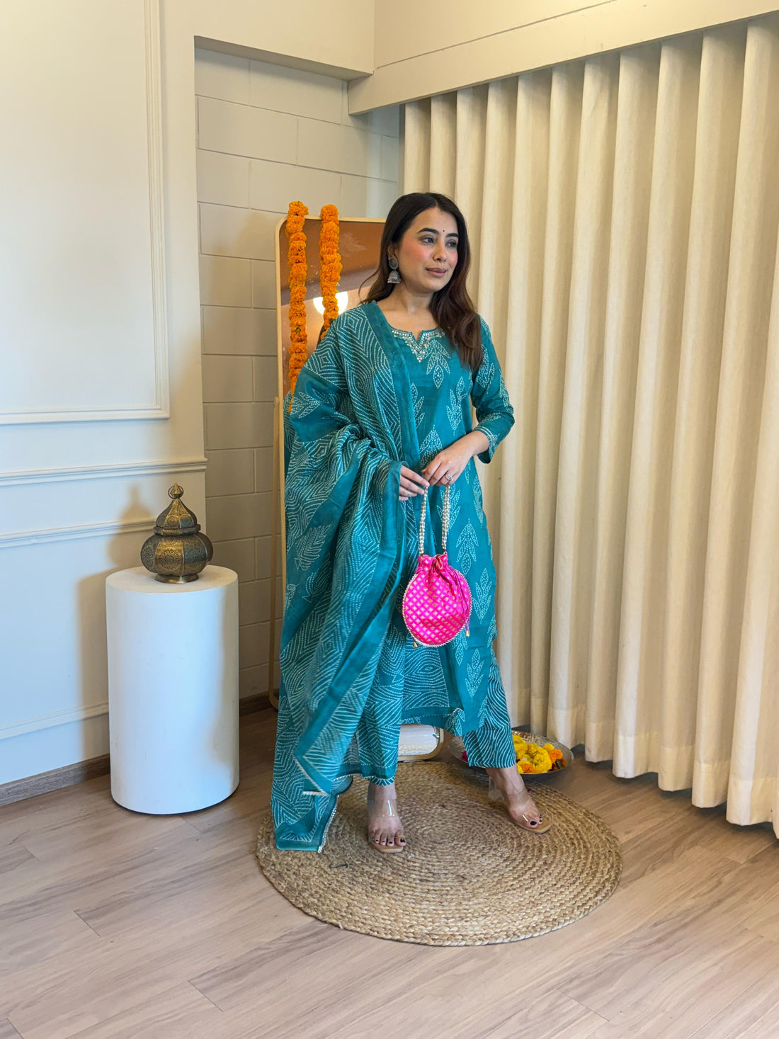 Classic Blue Tone Dupatta Set for Women – Simple, Elegant, and Stylish
