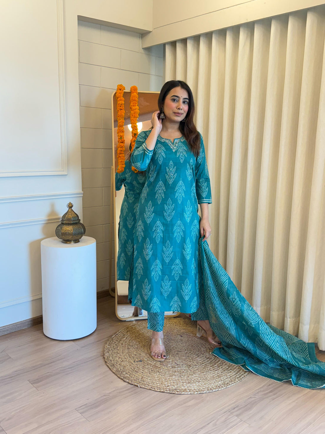 Classic Blue Tone Dupatta Set for Women – Simple, Elegant, and Stylish