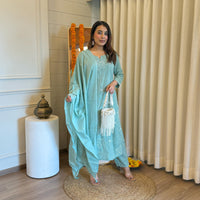 Elegant Light Green Dupatta Set for Women – A Refreshing Touch of Grace