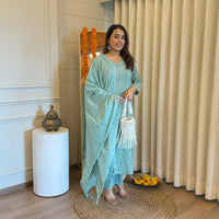 Elegant Light Green Dupatta Set for Women – A Refreshing Touch of Grace