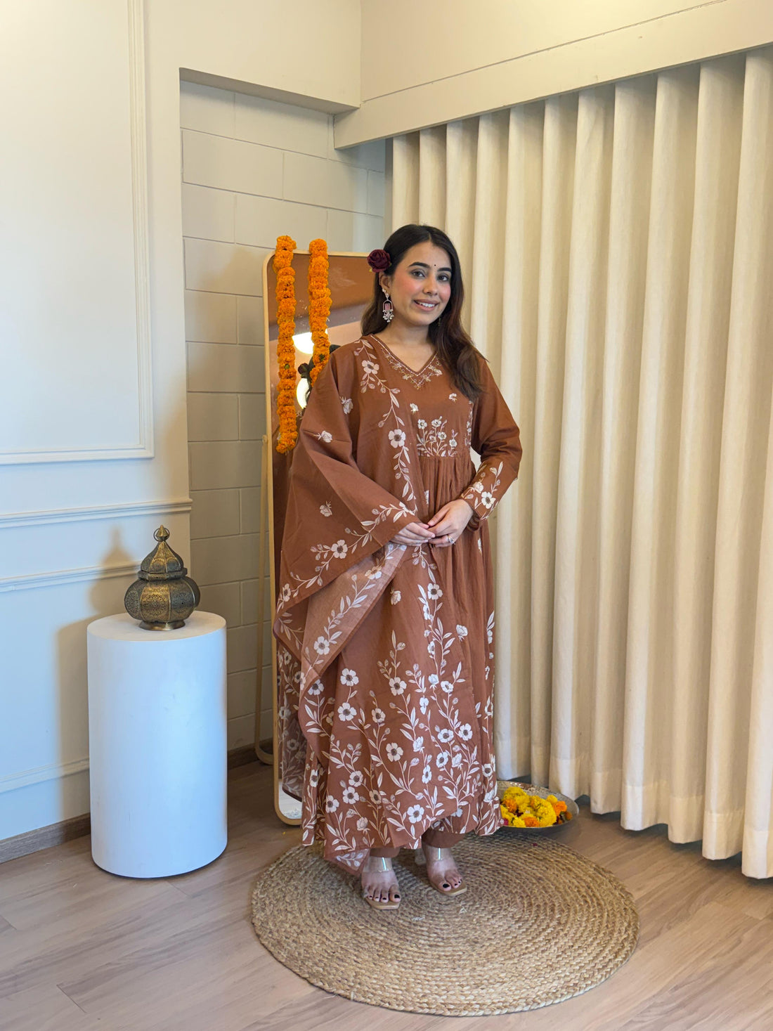 Premium Brown Color Dupatta Set for Women – An Everyday Ethnic Essential