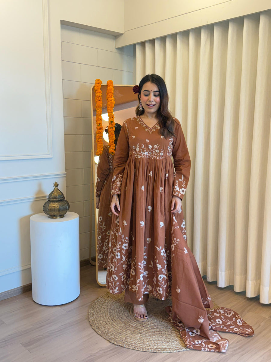 Premium Brown Color Dupatta Set for Women – An Everyday Ethnic Essential