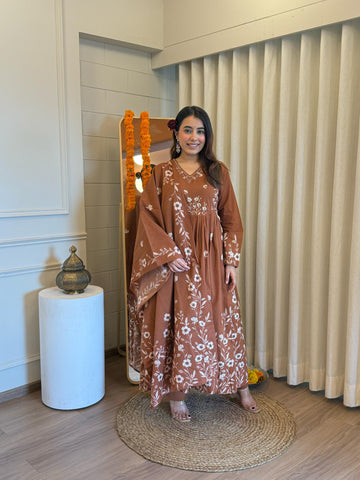 Premium Brown Color Dupatta Set for Women – An Everyday Ethnic Essential