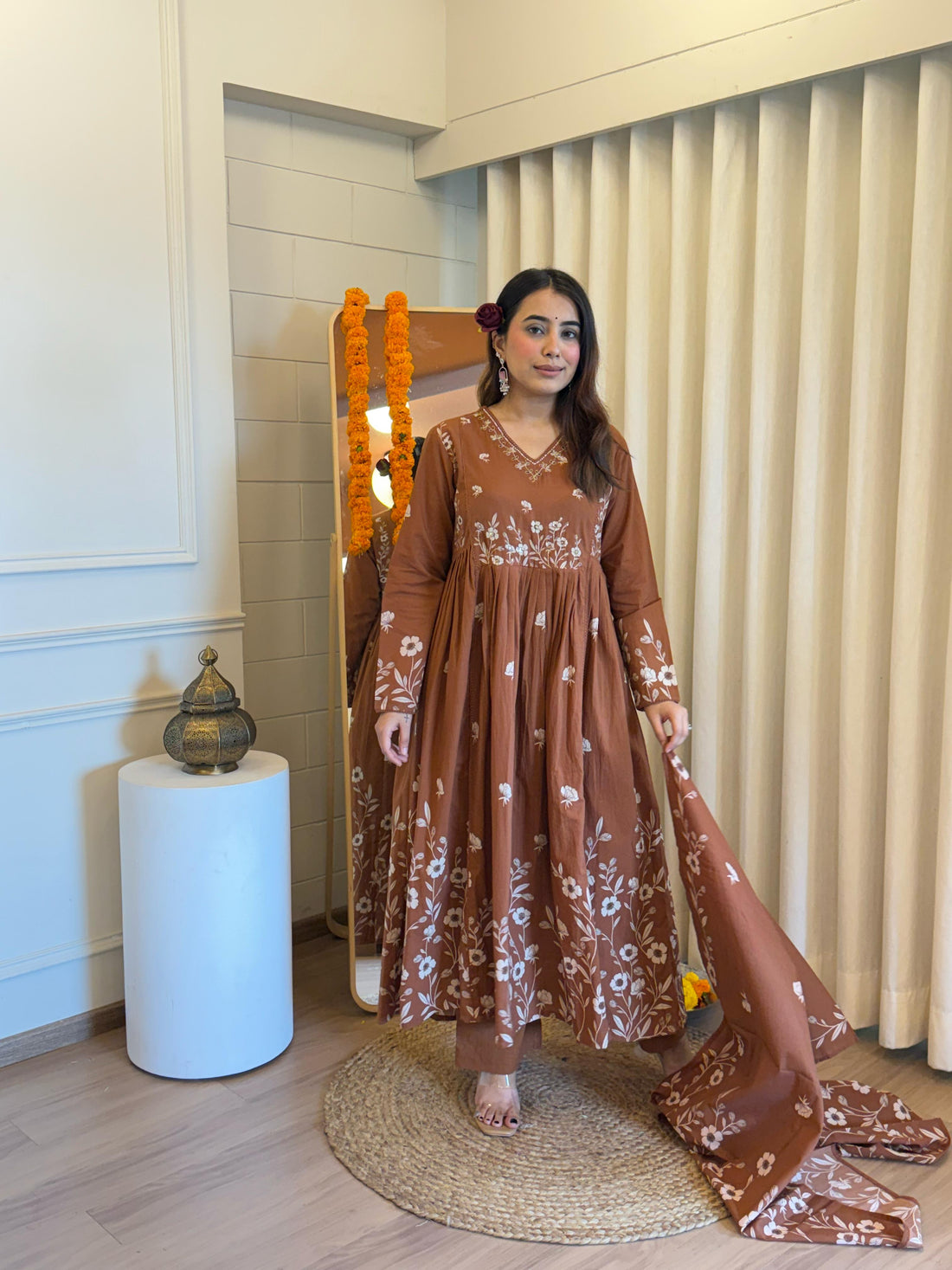 Premium Brown Color Dupatta Set for Women – An Everyday Ethnic Essential