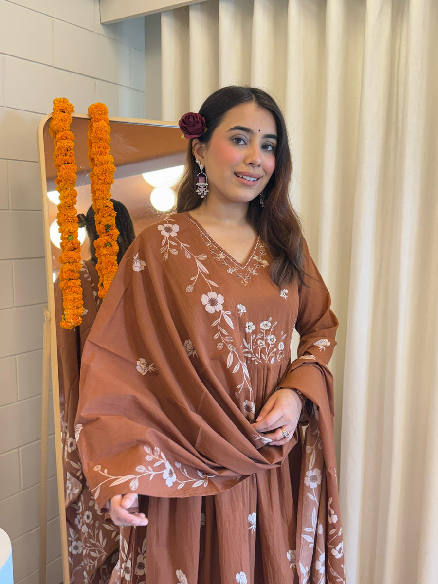 Premium Brown Color Dupatta Set for Women – An Everyday Ethnic Essential