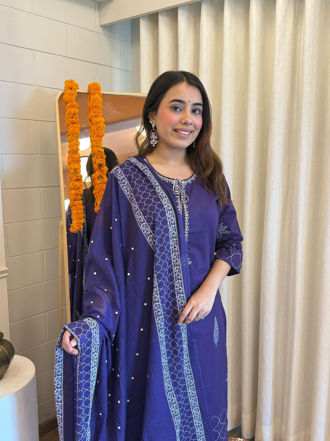 Premium Navy Blue Dupatta Set for Women – Elegant Threads Woven in Tradition