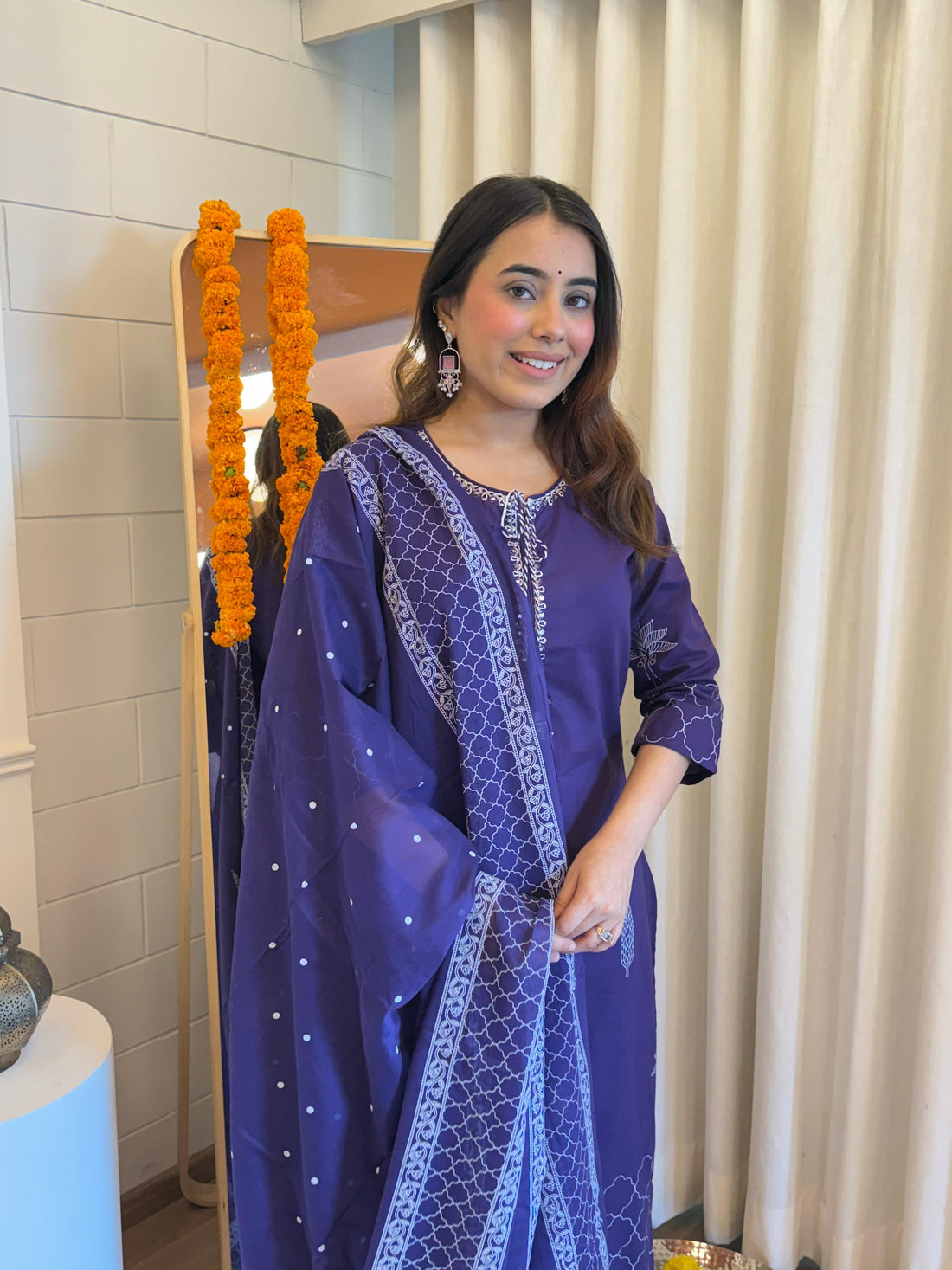 Premium Navy Blue Dupatta Set for Women – Elegant Threads Woven in Tradition