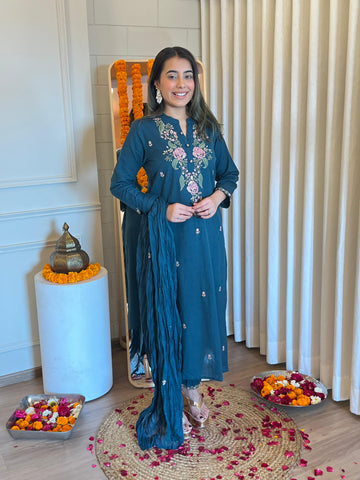 Latest Navy Blue Dupatta Set for Women – A Classic & Sophisticated Ethnic Ensemble