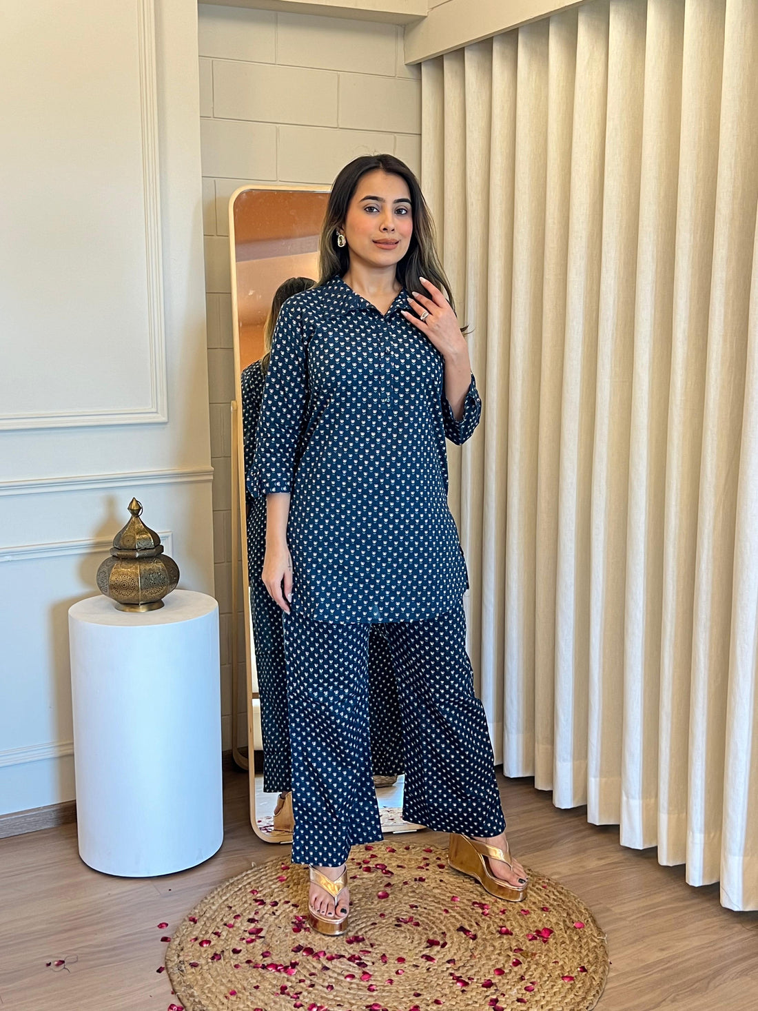 Latest Navy Blue Cord Set for Women – Perfect for Office, Travel & Parties