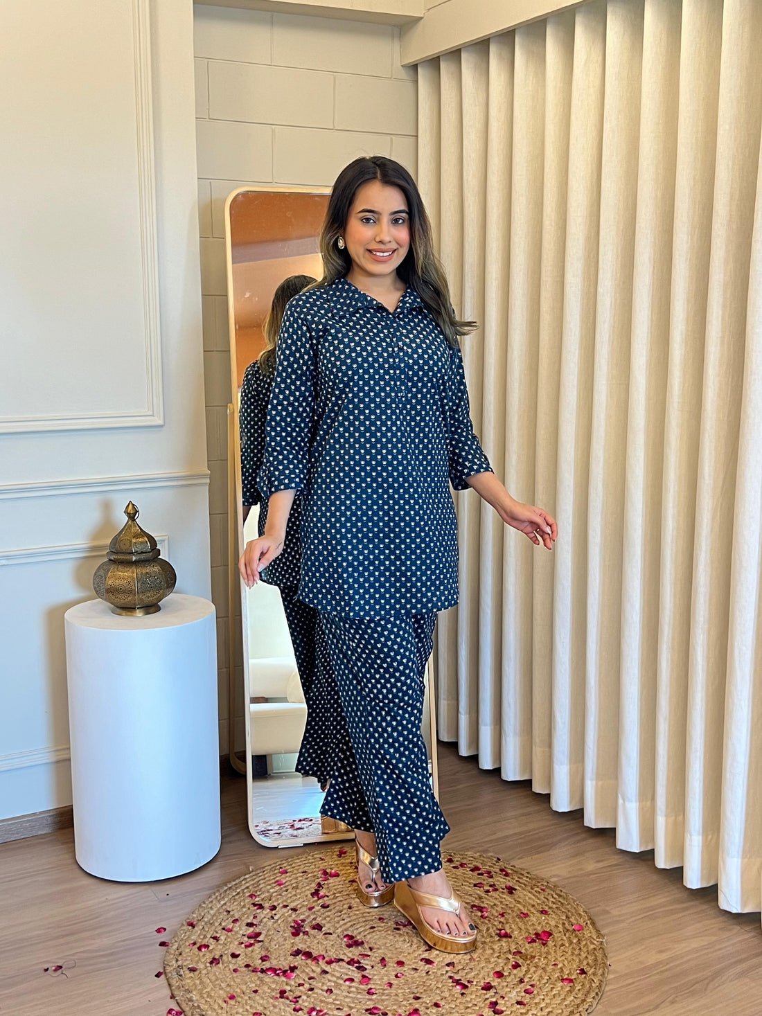 Latest Navy Blue Cord Set for Women – Perfect for Office, Travel & Parties