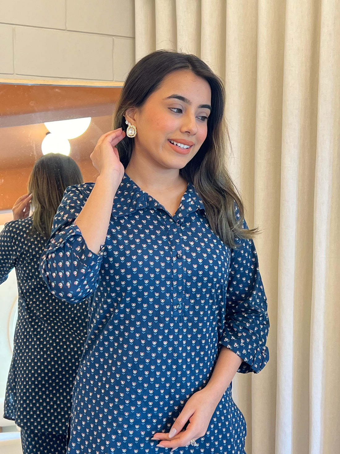 Latest Navy Blue Cord Set for Women – Perfect for Office, Travel & Parties